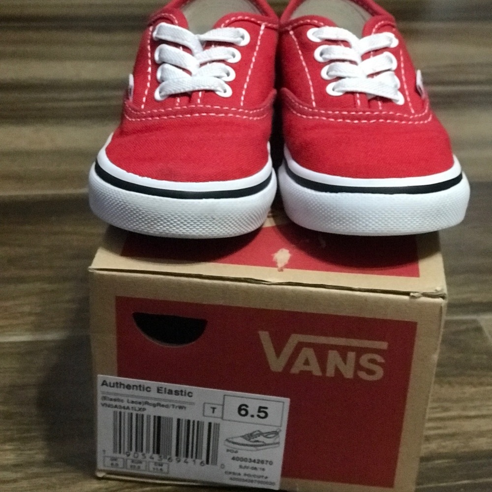 Vans Toddler Red Authentic Elastic 6.5
